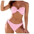 thumbnail image 1 of FhsagQ Womens Swimsuit Sets Plus Size Push Up Women's Ruffled Edge Bandeau Bikini Set With Removable Straps Two Piece Swimsuit for Beach and Pool Womens Swimsuit Sets Fish Net M, 1 of 6