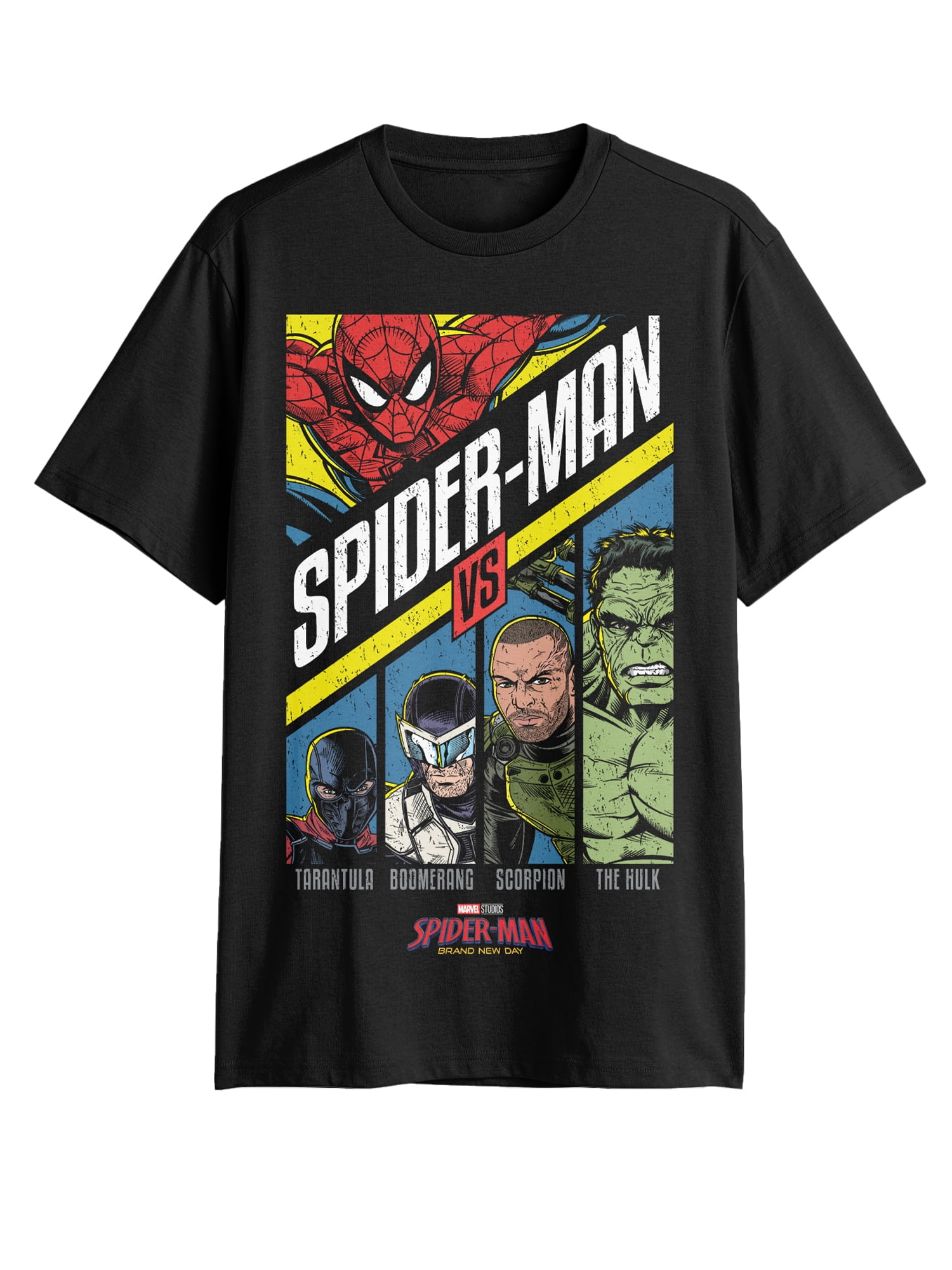 Spider-Man Men's and Big Men's Fight Poster Graphic Tee, Sizes S-3XL