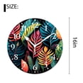 thumbnail image 2 of 16 Inch Wall Clock Battery Operated Silent Clock Decorative for Office, Kitchen, Outdoor, Living Room，Colorful Tropical Leaves Creative, 2 of 4