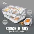 thumbnail image 2 of Cook With Color 8-Compartment Snackle Box, Charcuterie Container, Divided Serving Tray with Lid and Handle, White, 2-Pack, 2 of 8