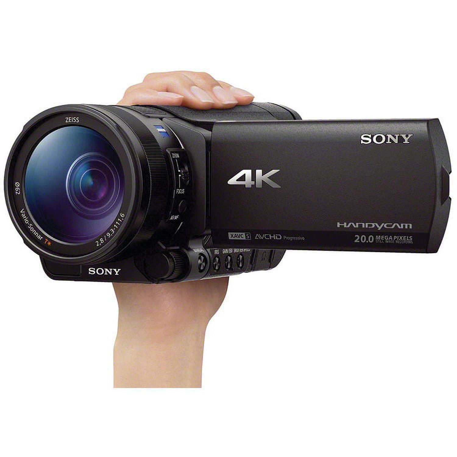 Sony FDR-AX100 4K Ultra HD Camcorder Video Camera Kit, 128GB