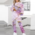 thumbnail image 1 of Hauts à Col Haut pour Femmes Mode Décontractée Imprimé Manches Longues Chandail en Molleton Col Rond + Ensemble Pantalon Hauts Manches Longues T-Shirts pour Femmes Mode, 1 of 5