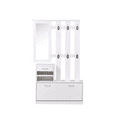 thumbnail image 5 of Smuxee 3-in-1 Hall Tree with Coat Hook and Entryway Bench,Shoe Cabinet Coat Rack with Mirror,White, 5 of 6