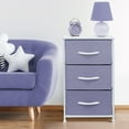 thumbnail image 4 of GGI International 3 Drawer Bedside Nightstand End Table Bedroom Dresser, Pastel Colors Purple, 4 of 6