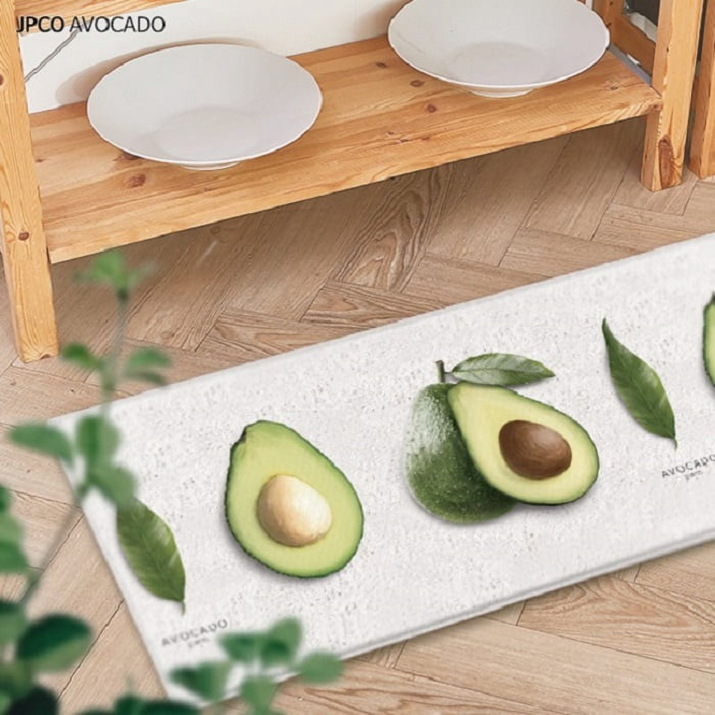 Avocado design double-sided kitchen foot mat, anti-fatigue, non-slip, ergonomically comfortable, waterproof in L size