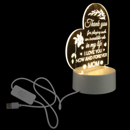 

1Set Mother s Day Night Light Acrylic USB Low Power Night Lamp Mom Gift for Bedside