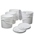 thumbnail image 2 of Hudson Exchange Premium Gallon Bucket With Spouted Lid, Hdpe, White, 4 Pack, 3.5 Gallon, 2 of 4