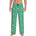 thumbnail image 2 of Kdxio Bulldog Puppy Flower Print Men's Sleep Pajama Pant Lounge Pants with Pockets, 2 of 8