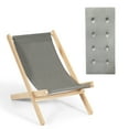 thumbnail image 1 of Costway Foldable Wood Beach Sling Chair 3-Position Adjustable Beech Chair w/Free Cushion, 1 of 9