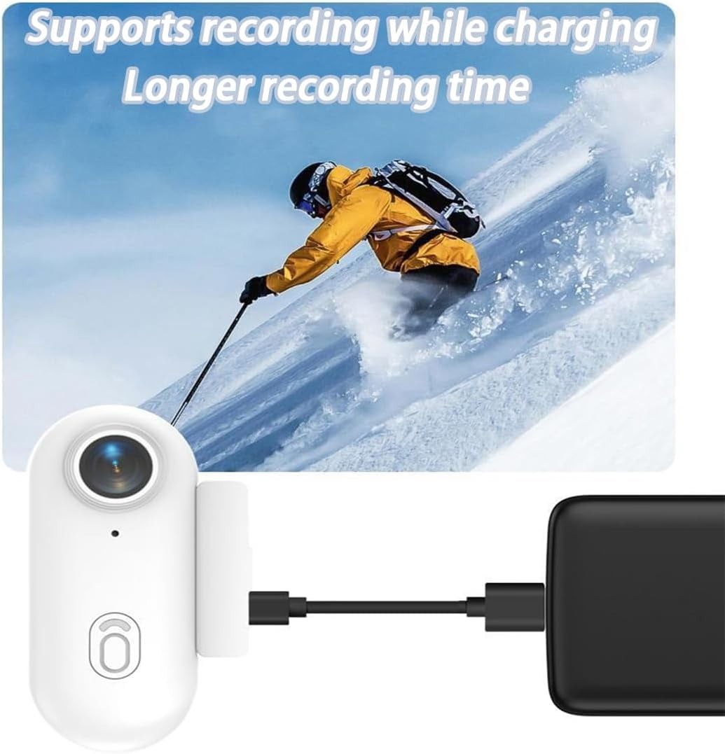 2026 New Thumb Action Camera, 4K UHD POV Pro Camera with 128GB Memory Card, Body Cameras with Audio and Video Recording, for Cycling, Motorcycle Riding, Skiing, Hiking, Traveling (White, 128GB)