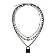 thumbnail image 1 of Metal Negro Tres Capas Punk Collar Moda Colgante Collar de la Mujer, 1 of 8
