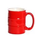 thumbnail image 1 of Taza cerámica en forma de barril de Petróleo HappyWare 450ml Rojo, 1 of 3
