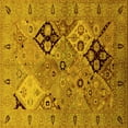 thumbnail image 1 of Ahgly Company Machine Washable Indoor Square Oriental Yellow Industrial Area Rugs, 4' Square, 1 of 4
