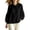 Black, variant on Nylon Spandex Long Sleeve Activewear Pullover Top with Drawstring Neck for Workout Lounge Everyday 1-Pack