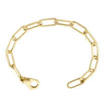 LoveBling 14k Yellow Gold 5mm Paper Clip Link Bracelet (7.5")
