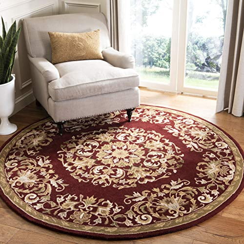 Safavieh Heritage Collection Hg640c, Round Oriental Rugs With Fringe