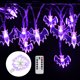 thumbnail image 1 of Yescom 15ft Halloween Bat String Lights 60PCS LED Fairy Lights Purple Lighting for Porch Garden Party Decor Yescom Modern, 1 of 11