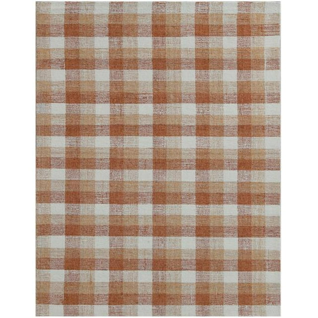 Amer Rug TRA103656 Tartan Hand-Tufted Area Rug, Orange - 3 ft. 6 in. x 5 ft. 6 in.