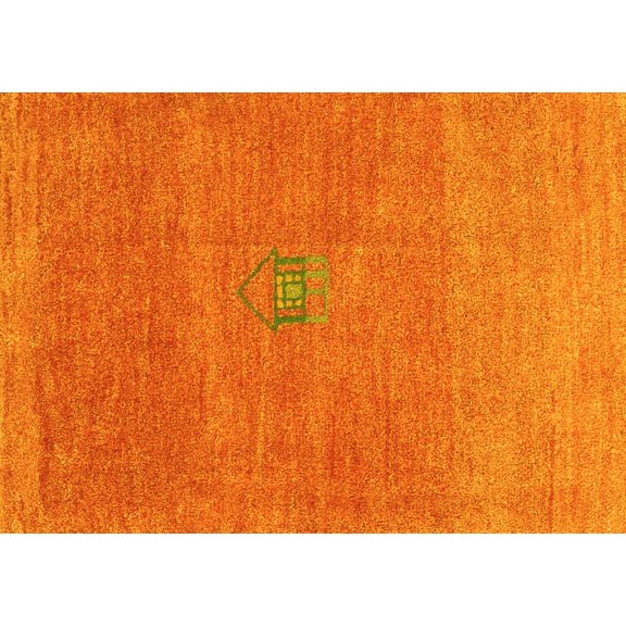 Ahgly Company Indoor Rectangle Abstract Yellow Contemporary Area Rugs, 3' x 5'