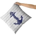 thumbnail image 2 of GZHJMY Navy Blue Anchor Throw Pillow Cover Set of 2 Nautical Pillowcases Soft Cotton Home Decorative Pillow Case Double Sided Cushion Covers 16 X 16 Inch for Indoor Outdoor Bedroom and Car, 2 of 7