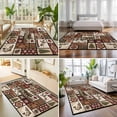 thumbnail image 4 of Area Rugs 2.7'x5', Country Patch Plaid Carpet Runner Indoor Outdoor Rugs Home Decor Aesthetic, Brown Farmhouse Retro Bear Deer Cabin Non Slip Mats Washable Accent Rug for Living Room Bedroom, 4 of 8