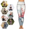 thumbnail image 5 of Marble Texture High Waisted Leggings for Women No See Through Tummy Control Buttery Soft Yoga Pants for Workout Athletic Running, 5 of 6