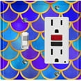 thumbnail image 1 of Metal Light Switch Plate Outlet Cover Mermaid Blue Teal MER012, 1 of 13