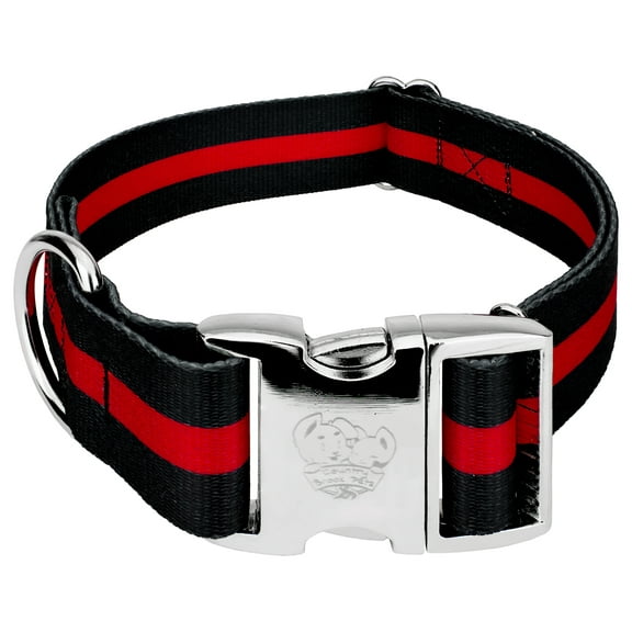 Country Brook Petz® 1 1/2 inch Premium Thin Red Line Dog Collar, Large