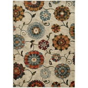 Eloisa Contemporary Floral Area Rug, Ivory Multi, 4' x 6'