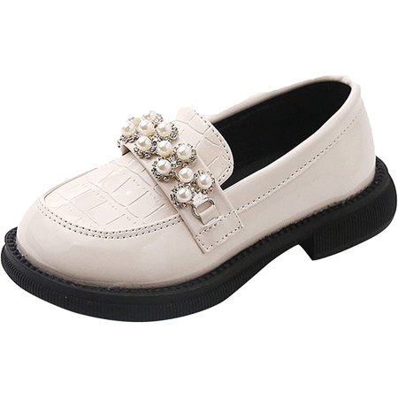 

QWZNDZGR Baby Girls Mary Jane Flats with Bownot Non Slip Flower Bridesmaids Heels Glitter Princess Shoes Crib Pre-Walkers