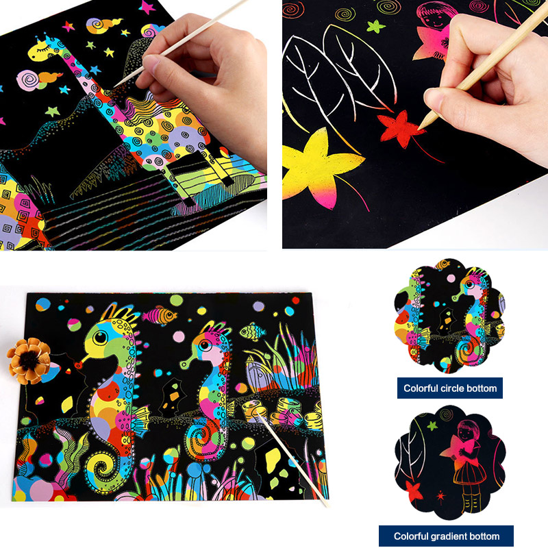 Magic Kids Rainbow Scratch Art Painting Book Scratching Paper EducationToys KERDEJAR Libro di Pittura 