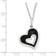 thumbnail image 2 of White Sterling Silver necklace Cable Themed Cubic Zirconia CZ Clear Black 18 in 1 mm, 2 of 2
