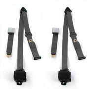 Airplane 3 Point Charcoal Retractable Bucket Seat Belt Kit with 2 Belts for 1955-1956 Ford