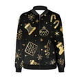 thumbnail image 4 of ClodeEU Women's Christmas Print Jacket,Zip Up Long Sleeve Jacket With Pockets,Trendy Christmas Outwear Black,Womens Plus L, 4 of 5