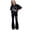 10sa Black, variant on 2 Piece Teen Girls Summer Outfits Kids Heart Applique Baggy Short Sleeve T-Shirts Flare Pants Trendy Clothes Sets Kids Two Piece Outfits Girls