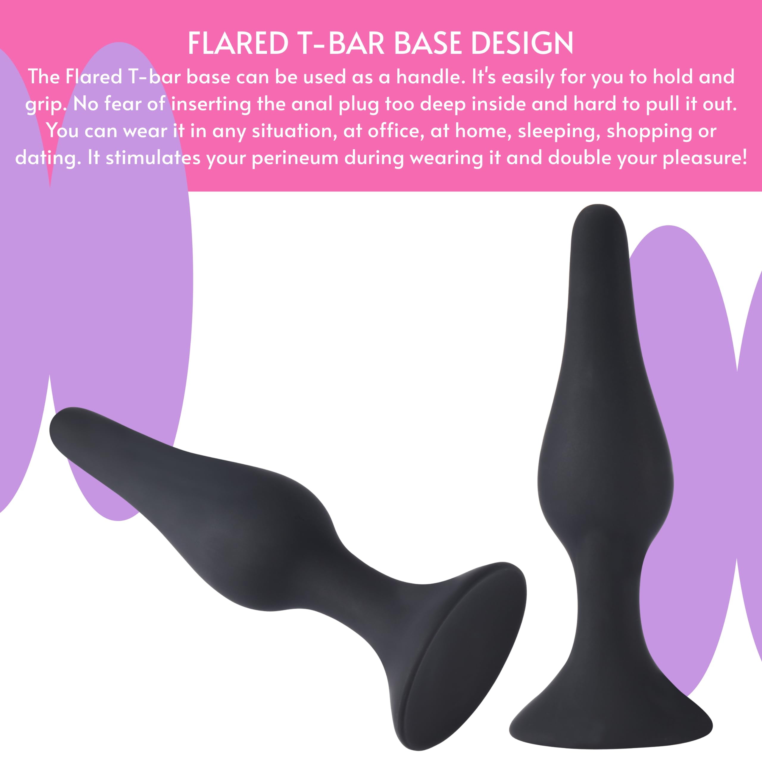 Sweet Vibes - Anal Plug Adult Toy - 3-Pack Butt Plug Training Kit for  Beginners and Advanced Users - Silicone Plug Set Butt Toy with Flared Base  Prostate Sex Toys for Men,