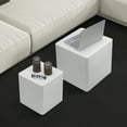 thumbnail image 1 of Williamspace Modern Square Coffee Table Set of 2 Nesting Table End Side Table Set of 2 for Living Room Apartment,White, 1 of 7