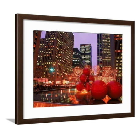 Ny City Christmas New York City at Christmas at Night, NY Framed Print Wall Art By Rudi Von Briel ()