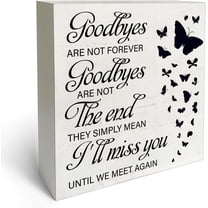 Zomyto 5x5 In Goodbyes Are Not Forever Wooden Box Sign Desk Decor Memorial Quotes
