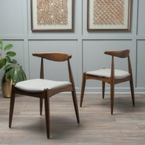 Lagom Eliza Scandinavian Dining Chairs, Set of 2, Natural Walnut