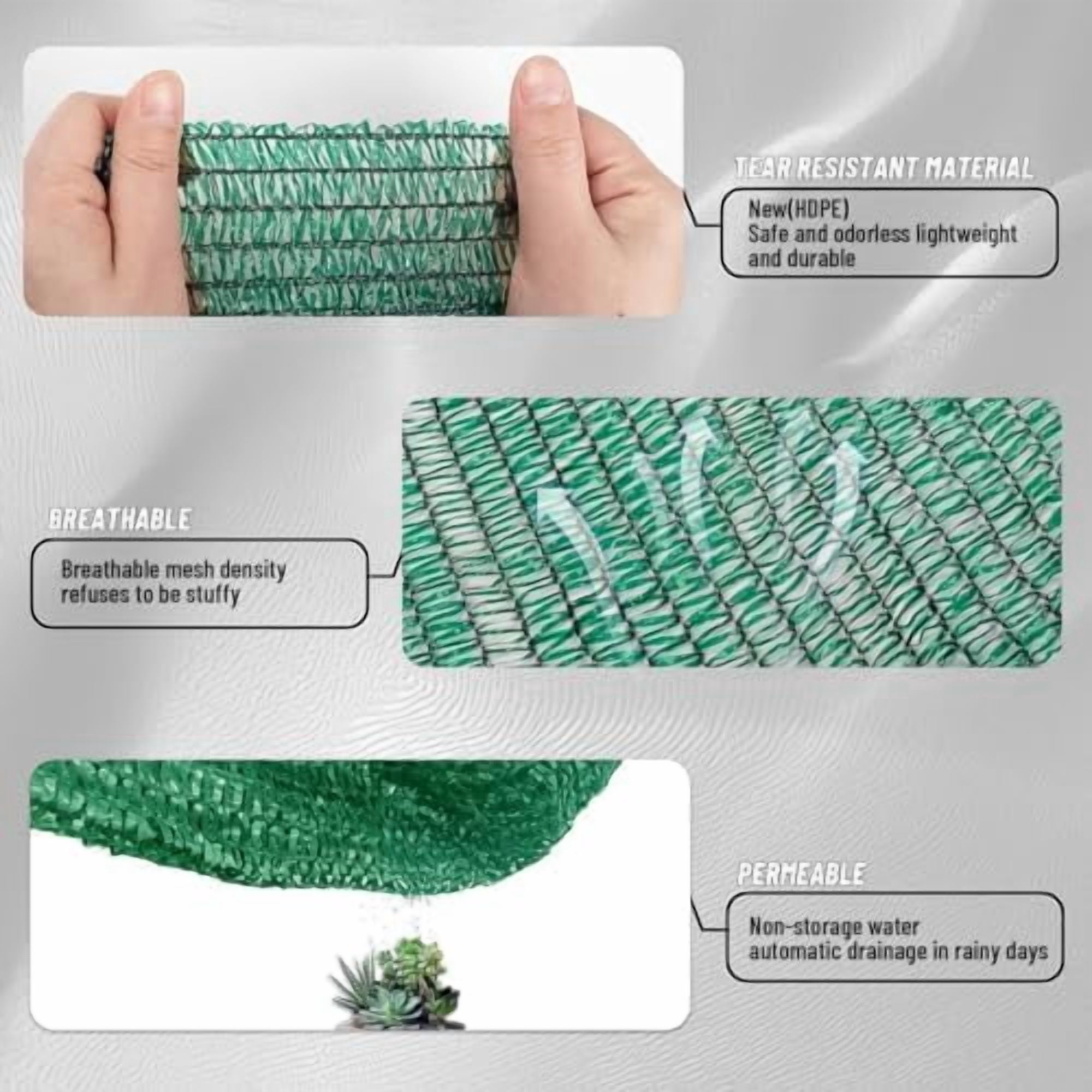 55% Sun Shade Cloth Mesh Tarp with Grommets for Plant Cover 10x14ft Patio Canopy Garden Pergola Greenhouse Car Barn Kennel Dark Green