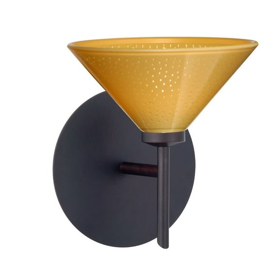 1SW-282490-BR Besa Lighting Kona - 1 Light Mini Wall Sconce In Contemporary Style-6.5 Inches Tall and 5.5 Inches Wide-Bronze Finish-Mango Starpoint