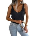 thumbnail image 2 of Women'S V Neck Knit Tank Tops 2025 Summer Casual Sleeveless Shirts Sweater Vest Black S, 2 of 9