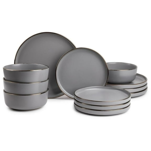 Vajilla Thyme & Table Ava de Cerámica 12 pzas Gris
