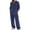 Navy, variant on Awwp Men Set Linen Suit Men's Clothing Casual Beach V Neck Loose Long Sleeved Pants Sports Suit for Men Blackish Green L