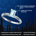 thumbnail image 2 of Gem Stone King 14K White Gold Sky Blue Aquamarine Solitaire Engagement Ring for Women | 0.80 Cttw | Octagon 7X5MM | Gemstone March Birthstone | Size 8, 2 of 6
