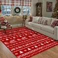thumbnail image 5 of BERTHMEER Christmas Area Rug 5'X7' Christmas Rugs for Living Room Bedroom Dining Room Kitchen Snowflake Print Machine Washable Non-slip Rug,Red, 5 of 7