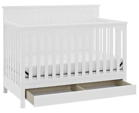 1 Convertible Crib with Drawer White 