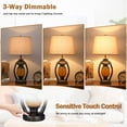 thumbnail image 2 of A set of two country-style living room table lamps, a touch-controlled bedside lamp with three-level dimming function, and an LED lantern night light, suitable for bedroom bedside tables., 2 of 9