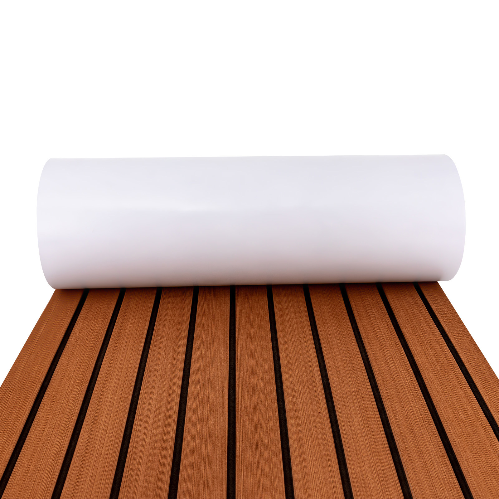 ToppiJoy 6mm Thickness EVA Boat Flooring Foam Decking Sheet Marine Floor Boat Mat Boat Carpet Sheet for Motorboat RV Yacht Kayak Surfboard Swimming Pool(Brown with Black Seam)